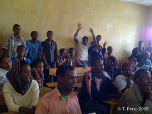 ENAD Mekelle branch members holding their meeting on 19 July 2009 (12 Hamle 2001 E.C.)