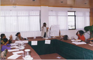 Mr. Minasse Abera, one of the founders of the ENAD, giving a presentation during the Sign Language interpreters training