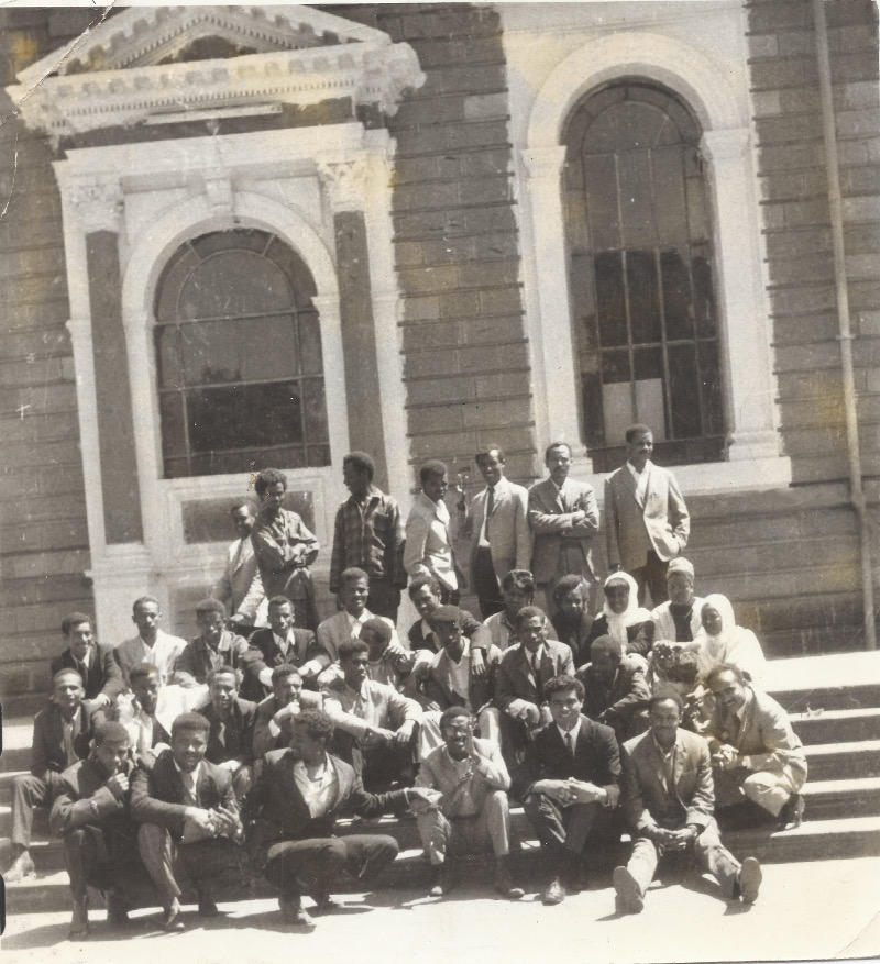 Some of the deaf and hearing founding members of the ENAD at the St. George Church in 1963 E.C.